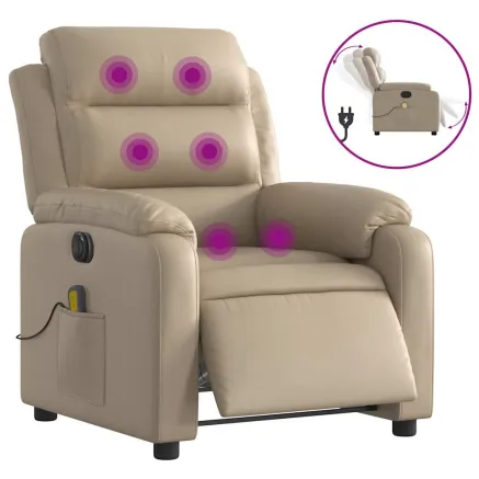Fauteuil de massage inclinable électrique cappuccino similicuir 2