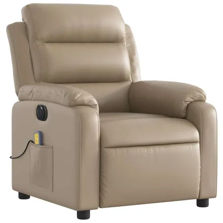 Fauteuil de massage inclinable électrique cappuccino similicuir