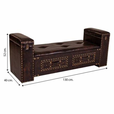 Banqueta Alexandra House Living Negro Poliuretano Madera MDF 40 x 52 x 2