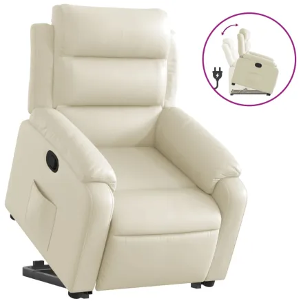Fauteuil inclinable Crème Similicuir 2