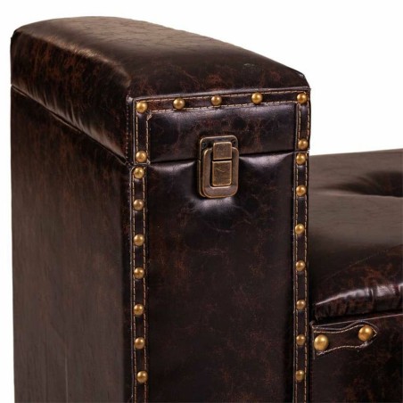 Banqueta Alexandra House Living Negro Poliuretano Madera MDF 40 x 52 x