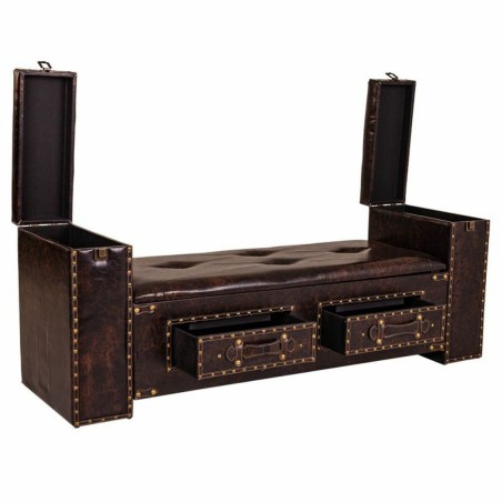 Bench Alexandra House Living Black Polyurethane MDF Wood 40 x 52 x 130