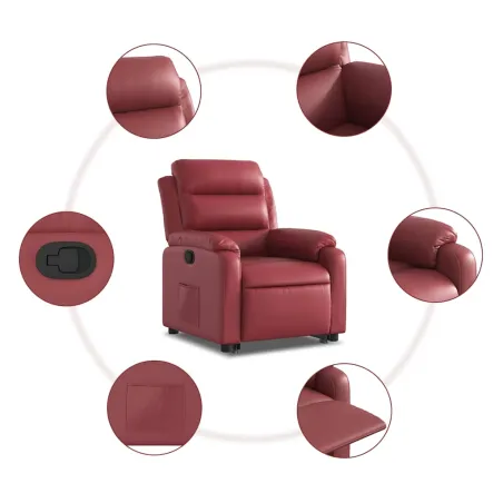 Fauteuil inclinable Rouge bordeaux Similicuir