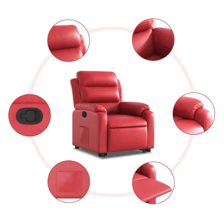 Fauteuil inclinable Rouge Similicuir