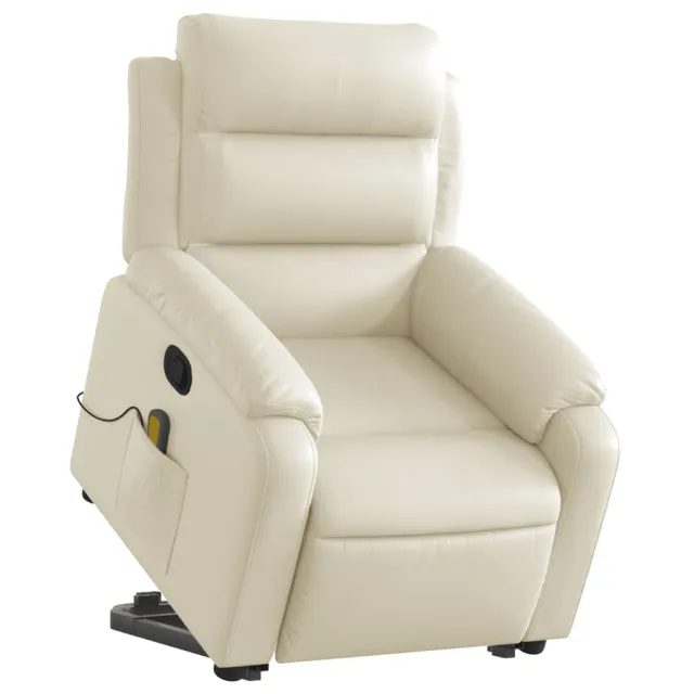 Fauteuil inclinable de massage Crème Similicuir