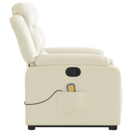 Fauteuil inclinable de massage Crème Similicuir