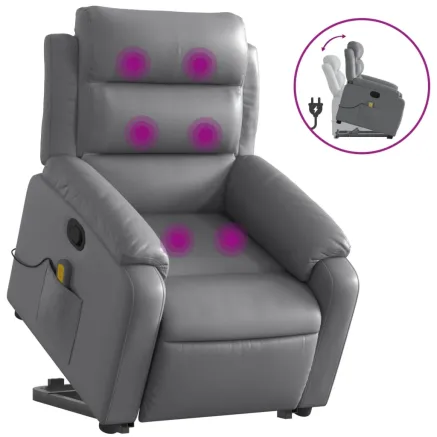Fauteuil inclinable de massage Gris Similicuir 2