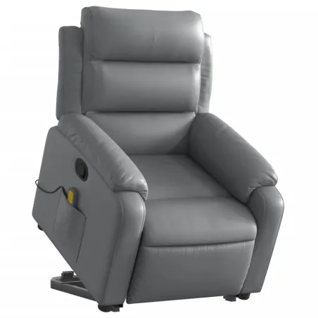 Fauteuil inclinable de massage Gris Similicuir