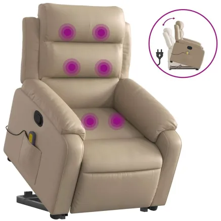 Fauteuil inclinable de massage Cappuccino Similicuir 2