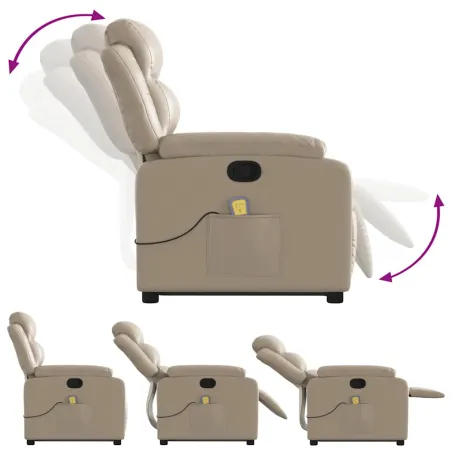 Fauteuil inclinable de massage Cappuccino Similicuir