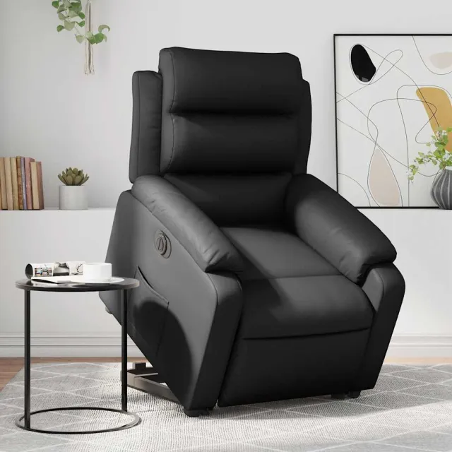 Fauteuil inclinable électrique noir similicuir