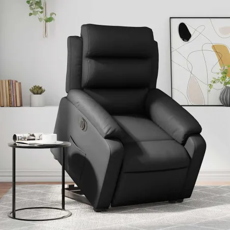 Fauteuil inclinable électrique noir similicuir