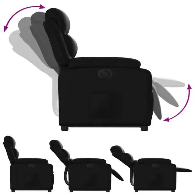 Fauteuil inclinable électrique noir similicuir