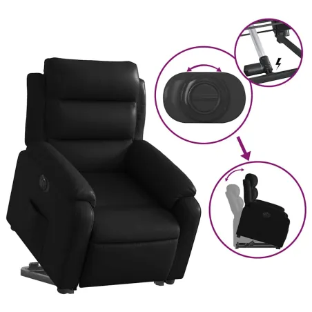 Fauteuil inclinable électrique noir similicuir