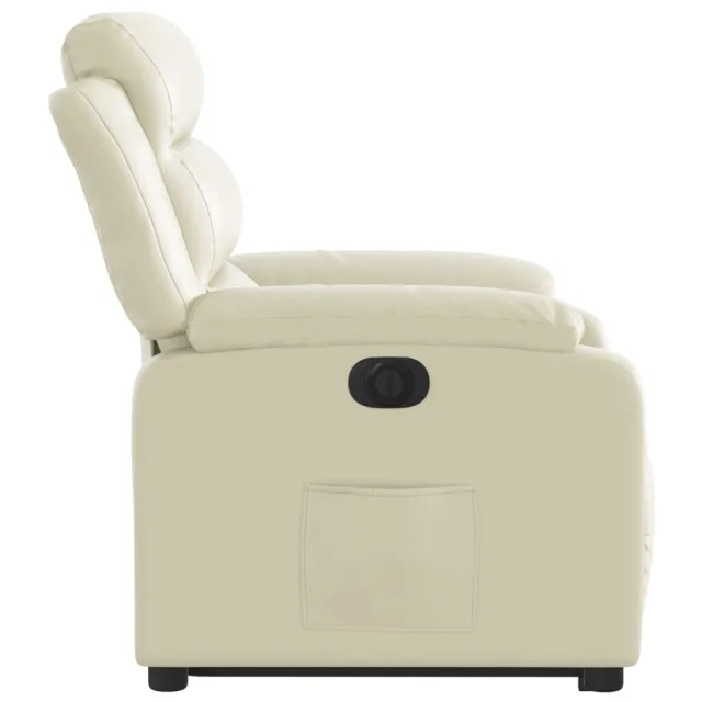 Fauteuil inclinable électrique crème similicuir
