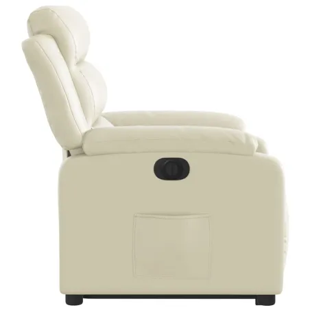 Fauteuil inclinable électrique crème similicuir