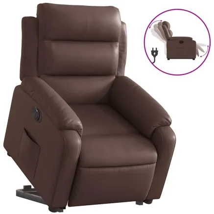 Fauteuil inclinable électrique marron similicuir 2