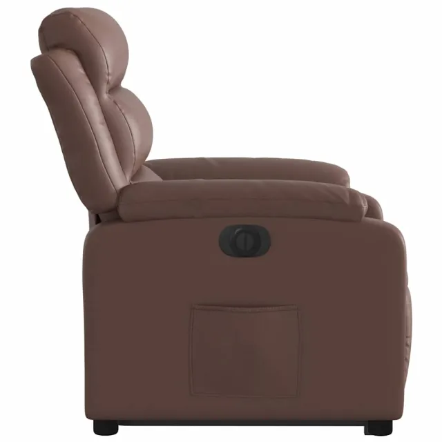 Fauteuil inclinable électrique marron similicuir