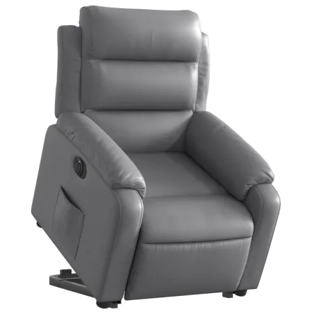 Fauteuil inclinable électrique gris similicuir