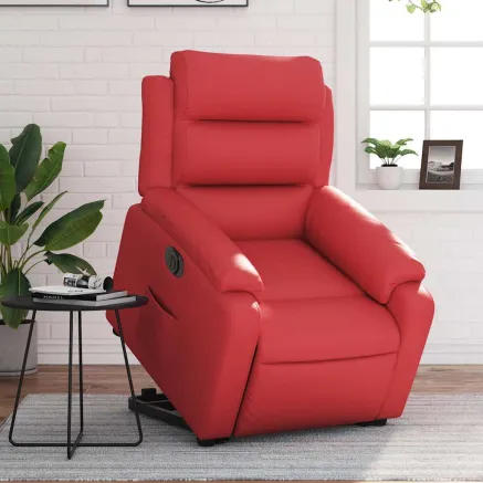Fauteuil inclinable électrique rouge similicuir