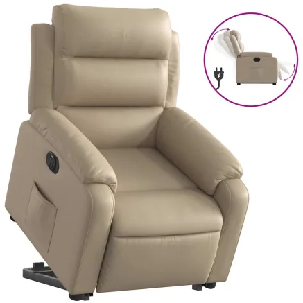 Fauteuil inclinable électrique cappuccino similicuir 2