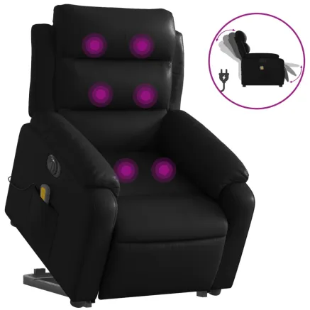 Fauteuil inclinable de massage électrique noir similicuir 2