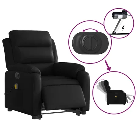 Fauteuil inclinable de massage électrique noir similicuir