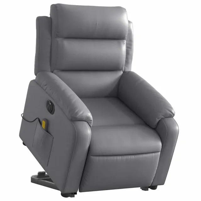 Fauteuil inclinable de massage électrique gris similicuir