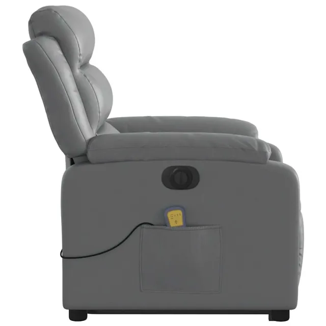 Fauteuil inclinable de massage électrique gris similicuir