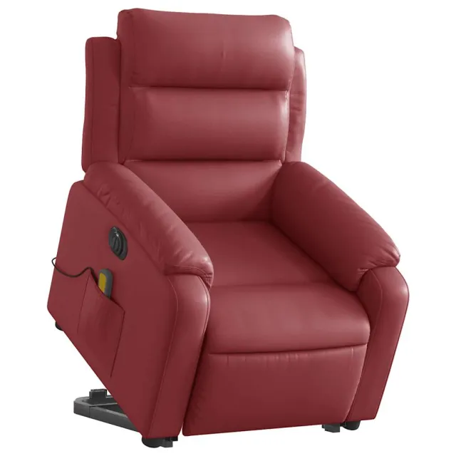 Fauteuil inclinable de massage électrique rouge bordeaux