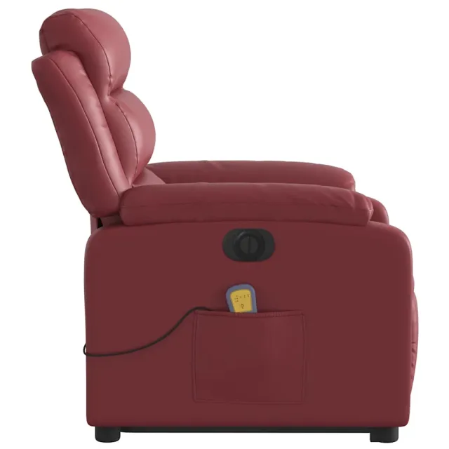 Fauteuil inclinable de massage électrique rouge bordeaux