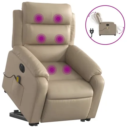 Fauteuil inclinable de massage électrique cappuccino similicuir 2