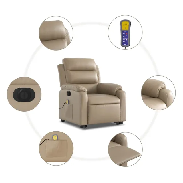 Fauteuil inclinable de massage électrique cappuccino similicuir