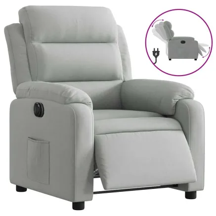 Fauteuil inclinable électrique gris clair velours 2