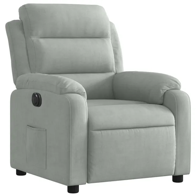 Fauteuil inclinable électrique gris clair velours