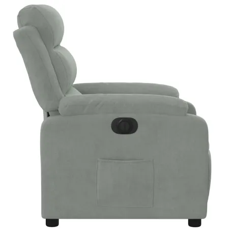 Fauteuil inclinable électrique gris clair velours