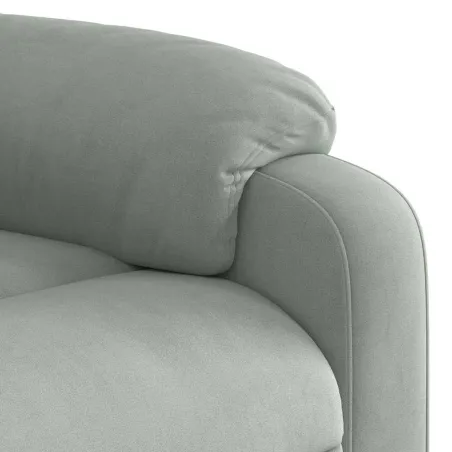 Fauteuil inclinable électrique gris clair velours