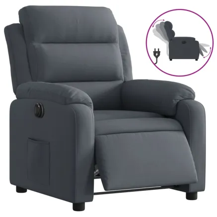 Fauteuil inclinable électrique Gris foncé Velours 2