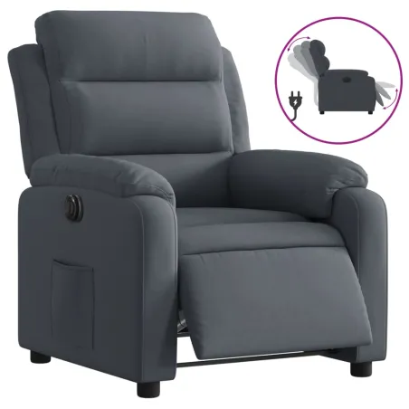Fauteuil inclinable électrique Gris foncé Velours