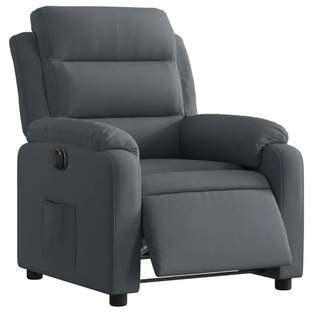 Fauteuil inclinable électrique Gris foncé Velours