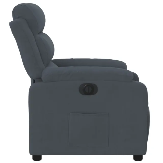 Fauteuil inclinable électrique Gris foncé Velours