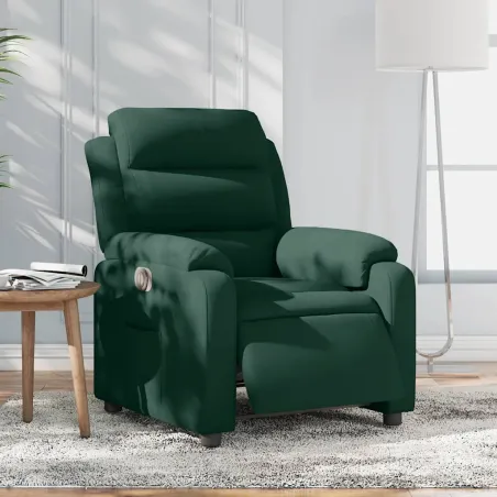 Fauteuil inclinable électrique vert foncé velours