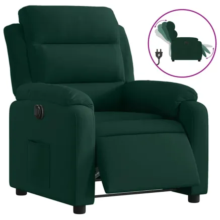 Fauteuil inclinable électrique vert foncé velours 2