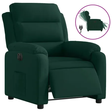 Fauteuil inclinable électrique vert foncé velours