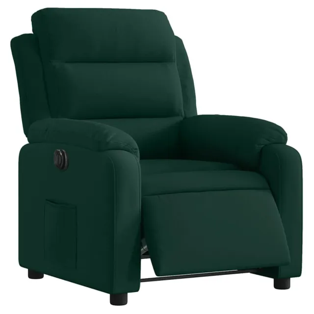 Fauteuil inclinable électrique vert foncé velours