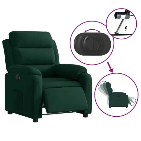 Fauteuil inclinable électrique vert foncé velours