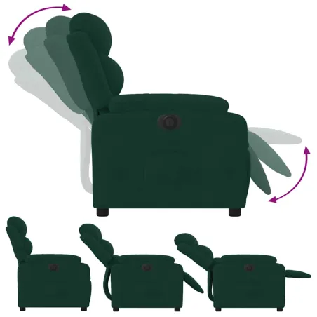 Fauteuil inclinable électrique vert foncé velours