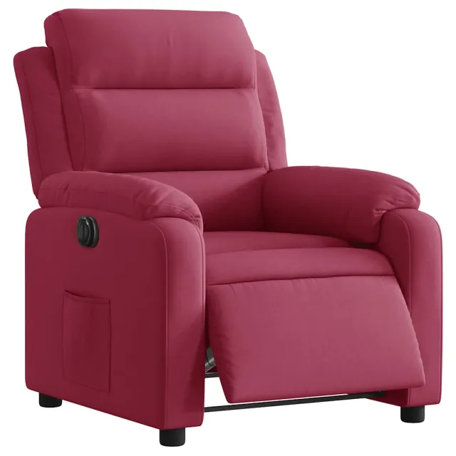 Fauteuil inclinable électrique rouge bordeaux velours