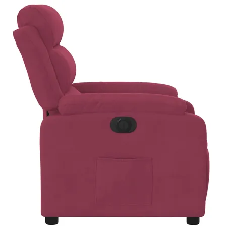 Fauteuil inclinable électrique rouge bordeaux velours