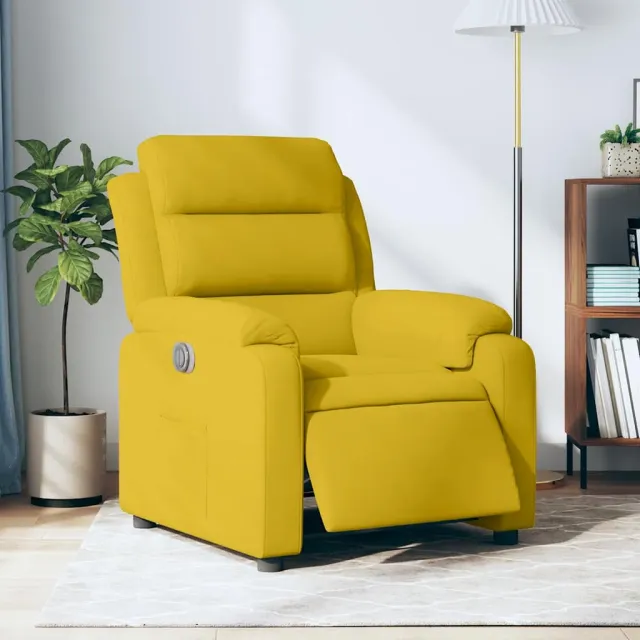 Fauteuil inclinable électrique jaune velours